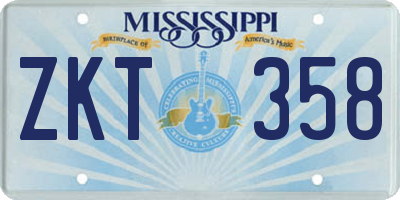 MS license plate ZKT358