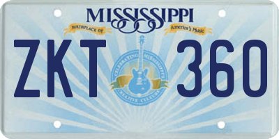MS license plate ZKT360