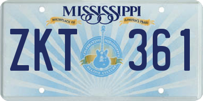 MS license plate ZKT361