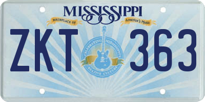 MS license plate ZKT363