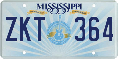 MS license plate ZKT364