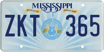 MS license plate ZKT365
