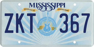 MS license plate ZKT367