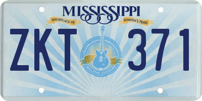 MS license plate ZKT371