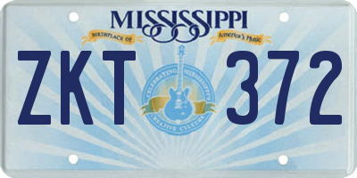 MS license plate ZKT372