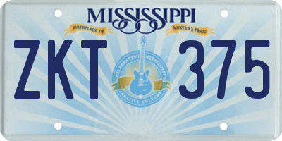 MS license plate ZKT375