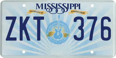 MS license plate ZKT376