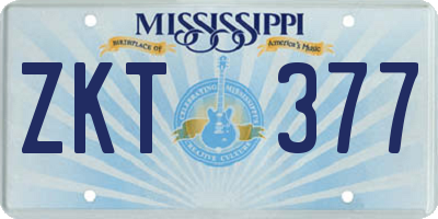 MS license plate ZKT377