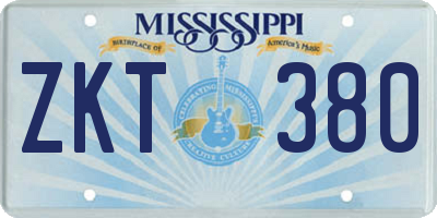 MS license plate ZKT380