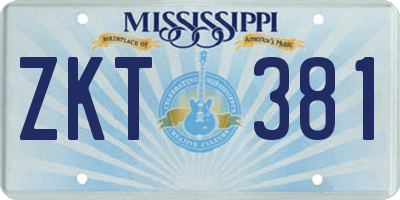 MS license plate ZKT381