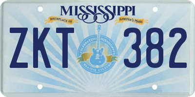 MS license plate ZKT382