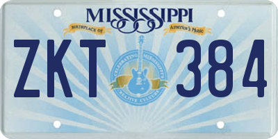 MS license plate ZKT384