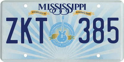 MS license plate ZKT385