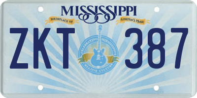 MS license plate ZKT387