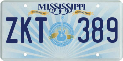 MS license plate ZKT389