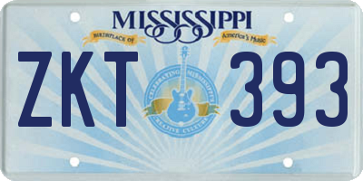 MS license plate ZKT393