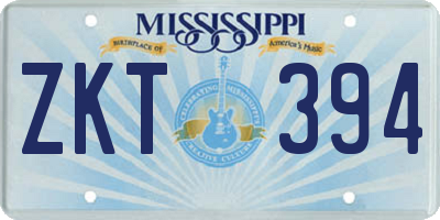 MS license plate ZKT394