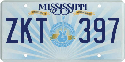 MS license plate ZKT397