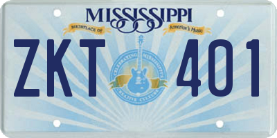 MS license plate ZKT401