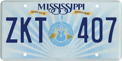 MS license plate ZKT407