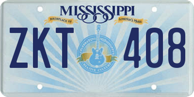 MS license plate ZKT408