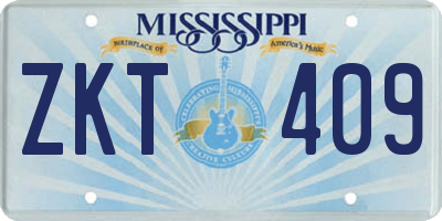 MS license plate ZKT409