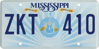 MS license plate ZKT410