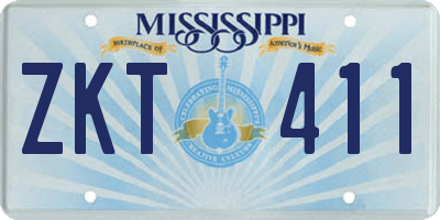 MS license plate ZKT411