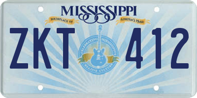 MS license plate ZKT412