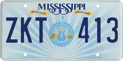 MS license plate ZKT413