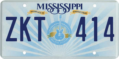 MS license plate ZKT414