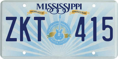 MS license plate ZKT415