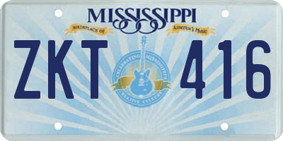 MS license plate ZKT416
