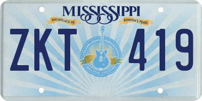 MS license plate ZKT419