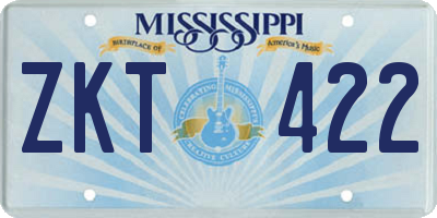 MS license plate ZKT422