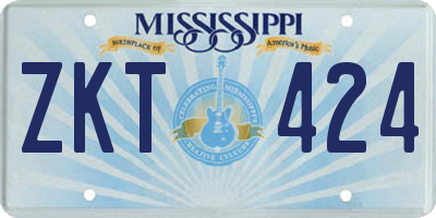 MS license plate ZKT424