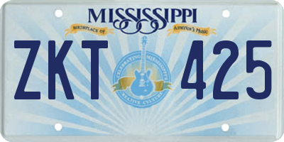 MS license plate ZKT425