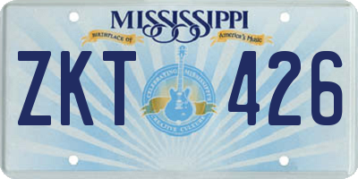 MS license plate ZKT426