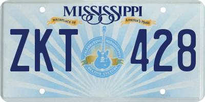 MS license plate ZKT428
