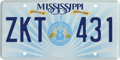 MS license plate ZKT431