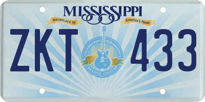 MS license plate ZKT433