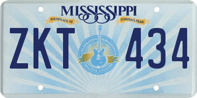 MS license plate ZKT434