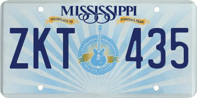 MS license plate ZKT435