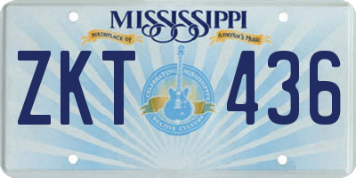 MS license plate ZKT436