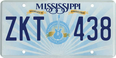 MS license plate ZKT438