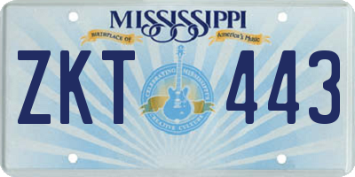 MS license plate ZKT443