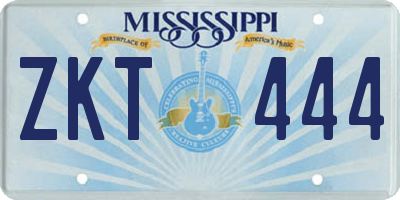 MS license plate ZKT444