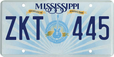 MS license plate ZKT445