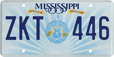 MS license plate ZKT446