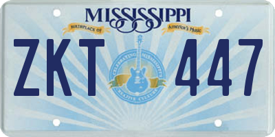 MS license plate ZKT447